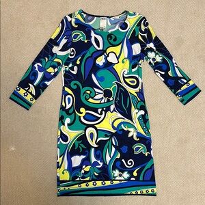 Ali Ro Dress Patterned 3/4 Sleeve Dress Size 4